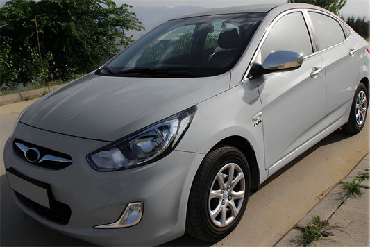 Mirror covers without indicator cutout (2 pcs) for Hyundai Accent 2011-2017 - image 1