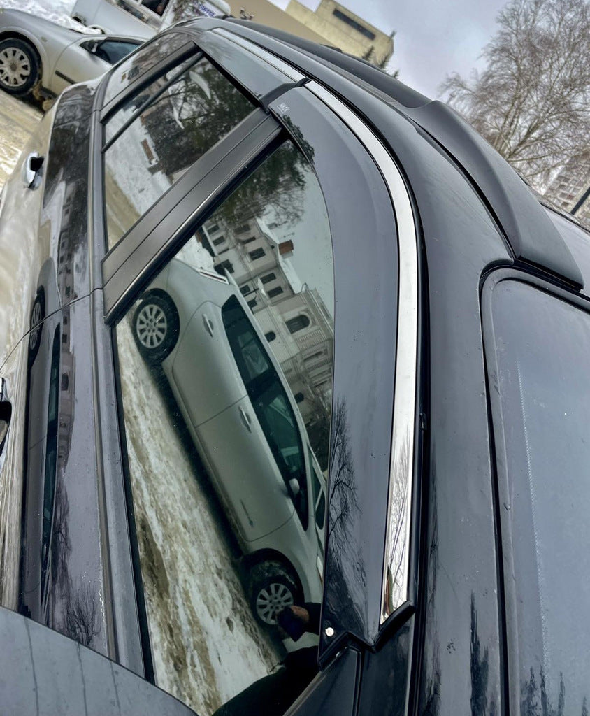 Window deflectors with chrome trim (4 pcs, Niken) for Hyundai Santa Fe 2 2006-2012 - image 4