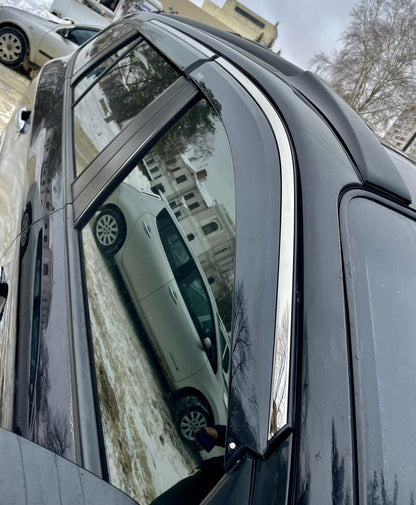 Window deflectors with chrome trim (4 pcs, Niken) for Hyundai Santa Fe 2 2006-2012 - image 4