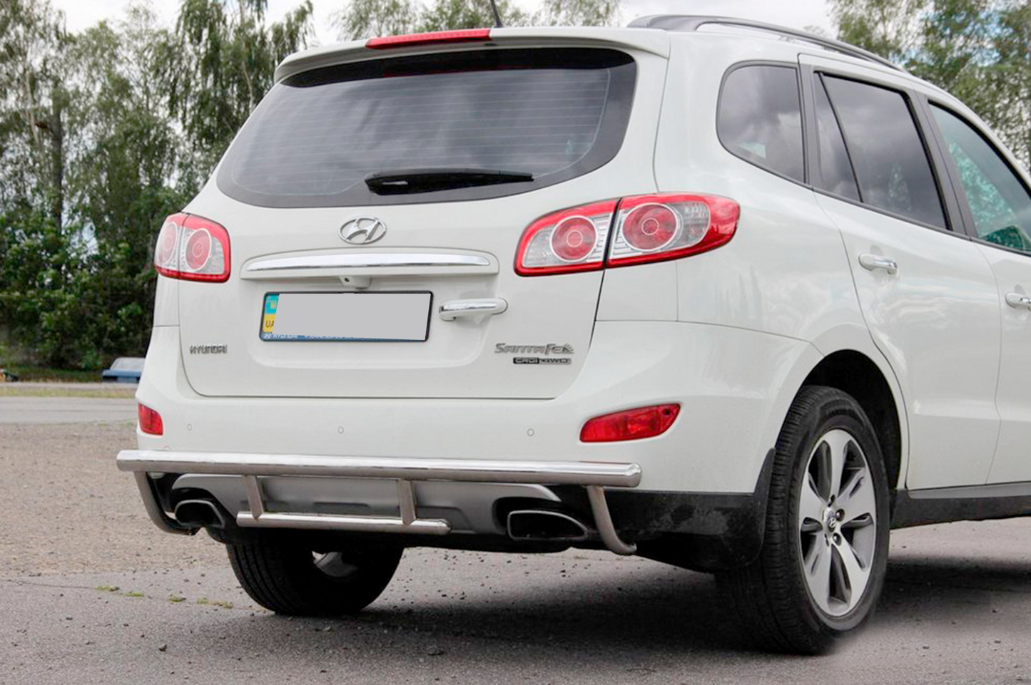 Rear Bar AK002-2 (Stainless Steel) for Hyundai Santa Fe 2 2006-2012 - image 1