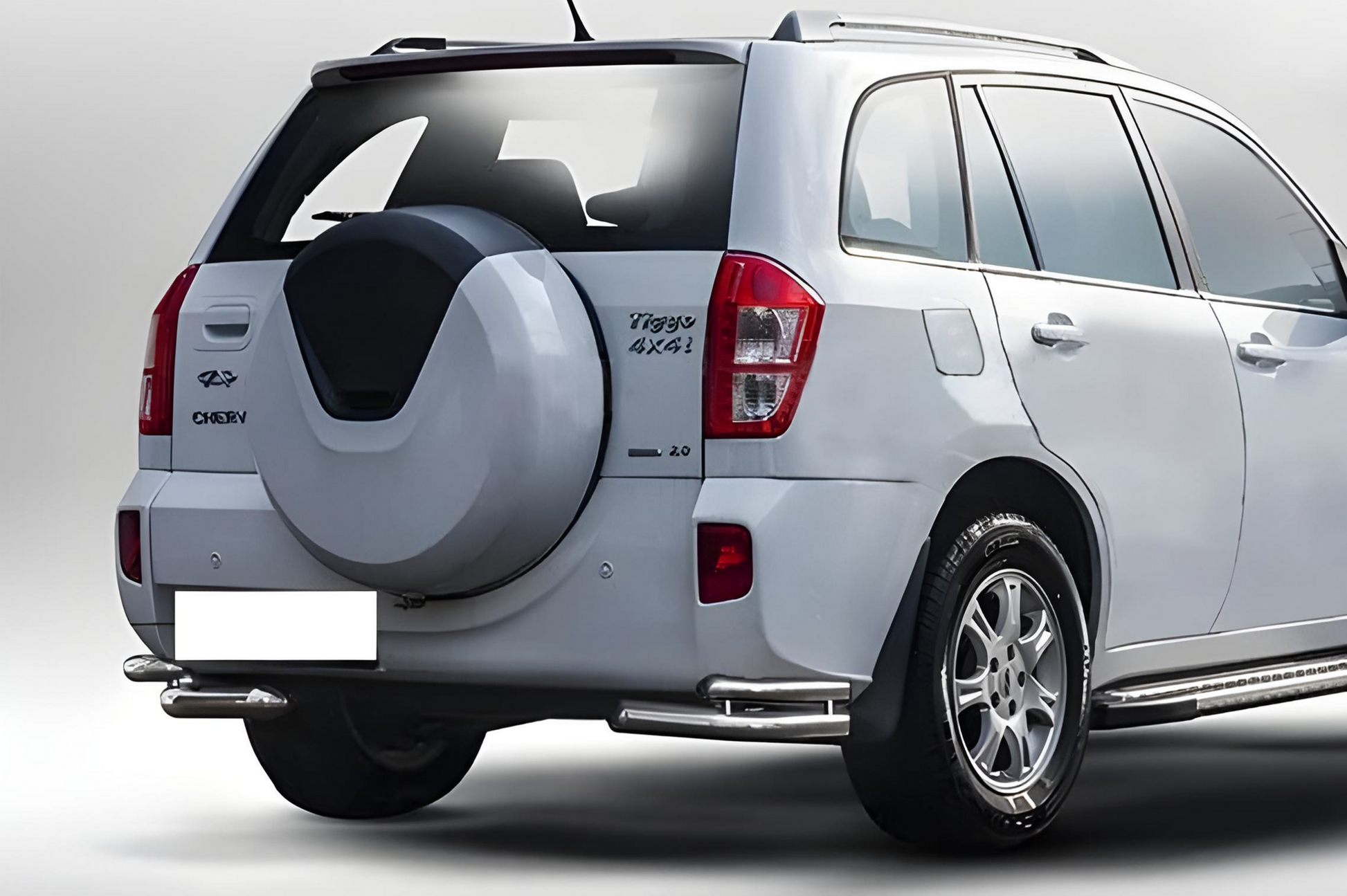 Rear double corner bars AK003-double (2 pcs, stainless steel) for Chery Tiggo 3 2005- - image 1