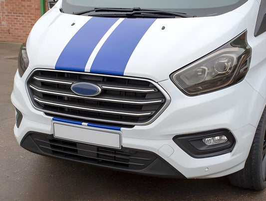 Chrome Grille Covers 2018+ (4 pcs, Stainless Steel) for Ford Custom 2013-2022 - image 1