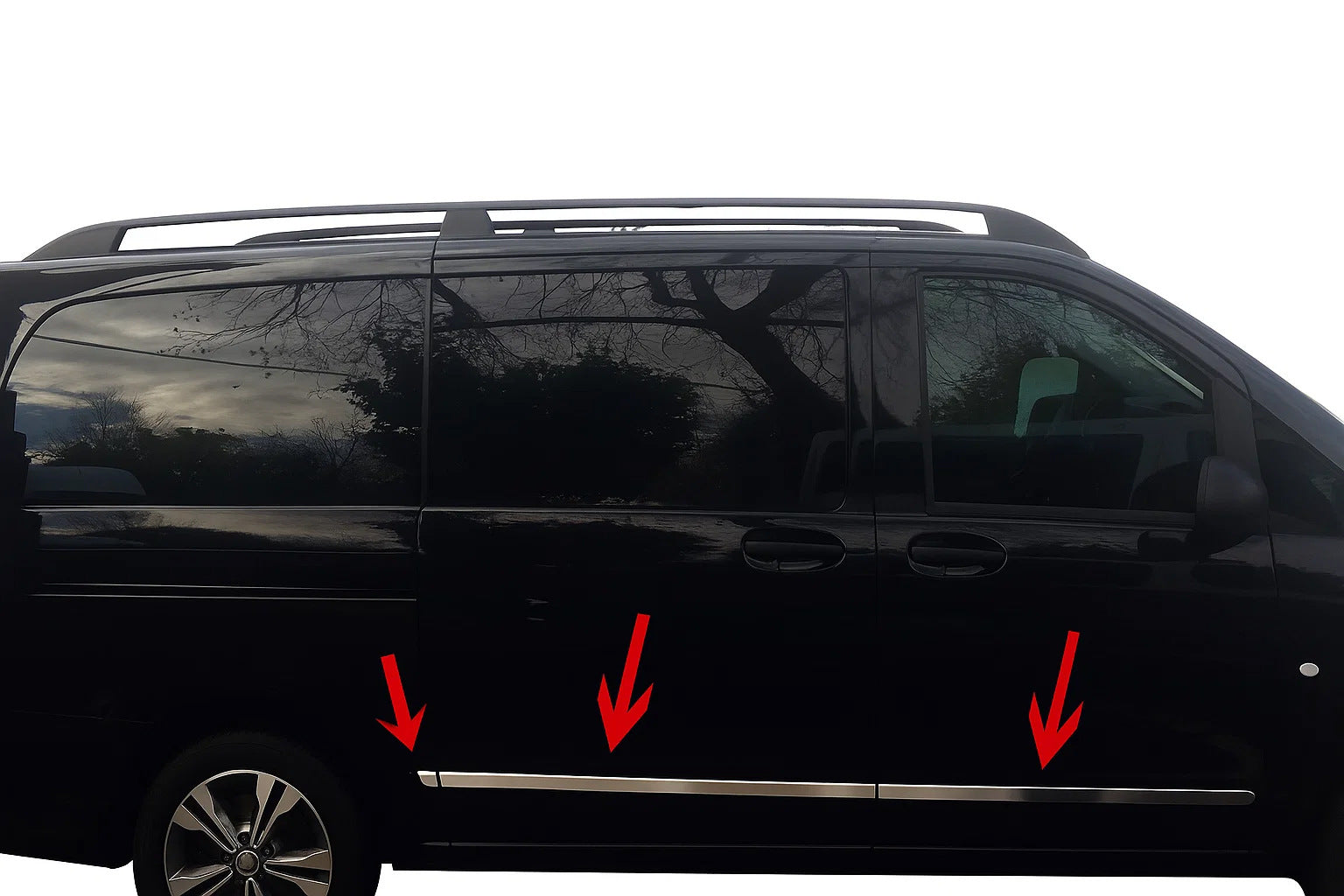 Door Mouldings (6 pcs, Stainless Steel) for Mercedes Vito/V-class W447 2014- - image 1