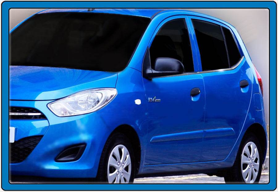 Edging of glass (6 pieces, stainless steel.) for Hyundai I-10 2008-2013 - Reelken Auto