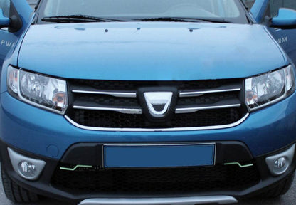 Lining on the grille option 1 (4 pieces, stainless.) for Dacia Sandero 2013-2020 - Reelken Auto