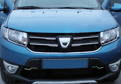 Chrome Grille Covers Version 1 (4 pcs, Stainless Steel) for Dacia Sandero 2013-2020 - image 1