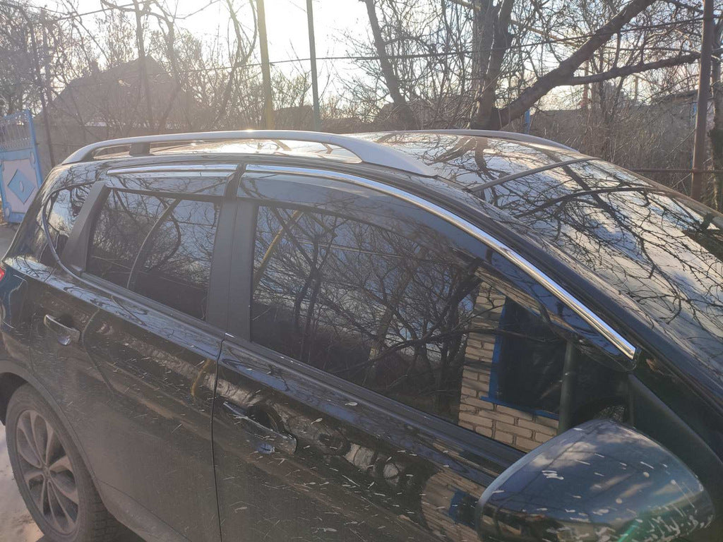 Window Deflectors with Chrome Trim (4 pcs, Sunplex Chrome) for Nissan Qashqai 2007-2010 - image 6