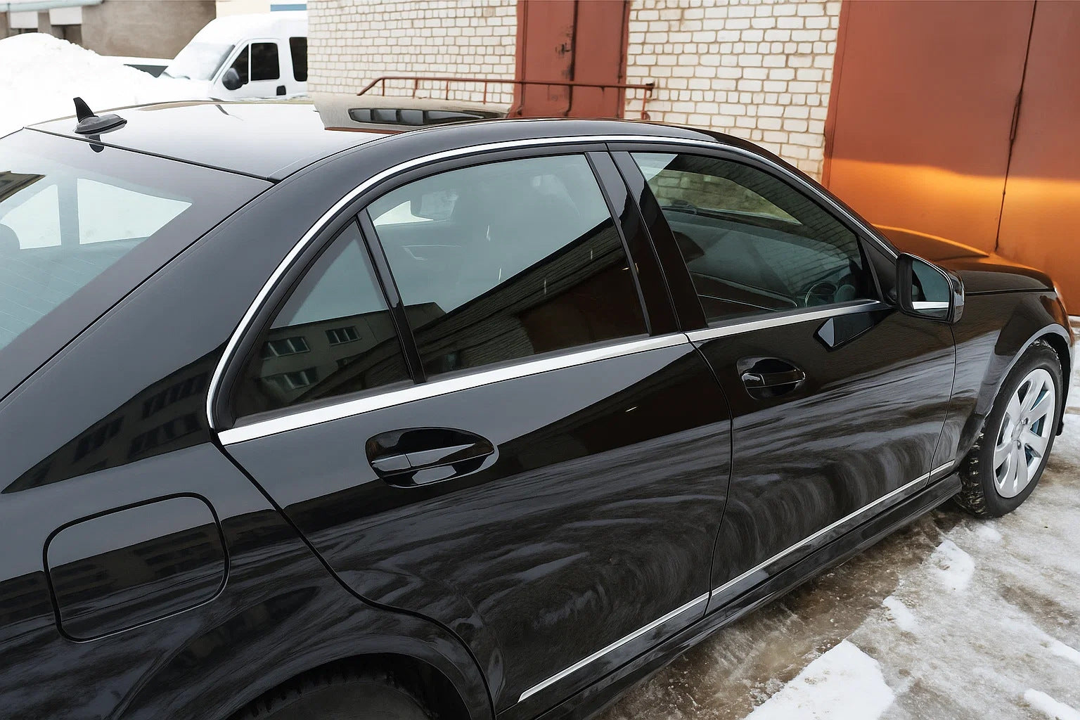 Chrome Window Trim Covers (6 pcs, Stainless Steel) for Mercedes C-class W204 2007-2015 - image 1