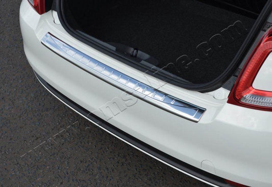 Cover on the rear bumper 3D/Cabrio (OmsaLine, stainless steel) for Fiat 500/500L - Reelken Auto