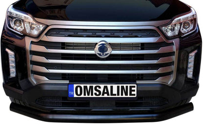 Front protection Texas (76mm, black) for SsangYong Musso II 2018 - Reelken Auto