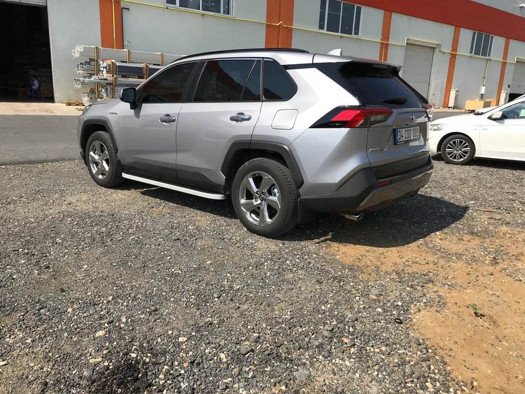 Lateral platforms Tayga Grey (2 pieces, aluminum) for Toyota Rav 4 2019- - Reelken Auto