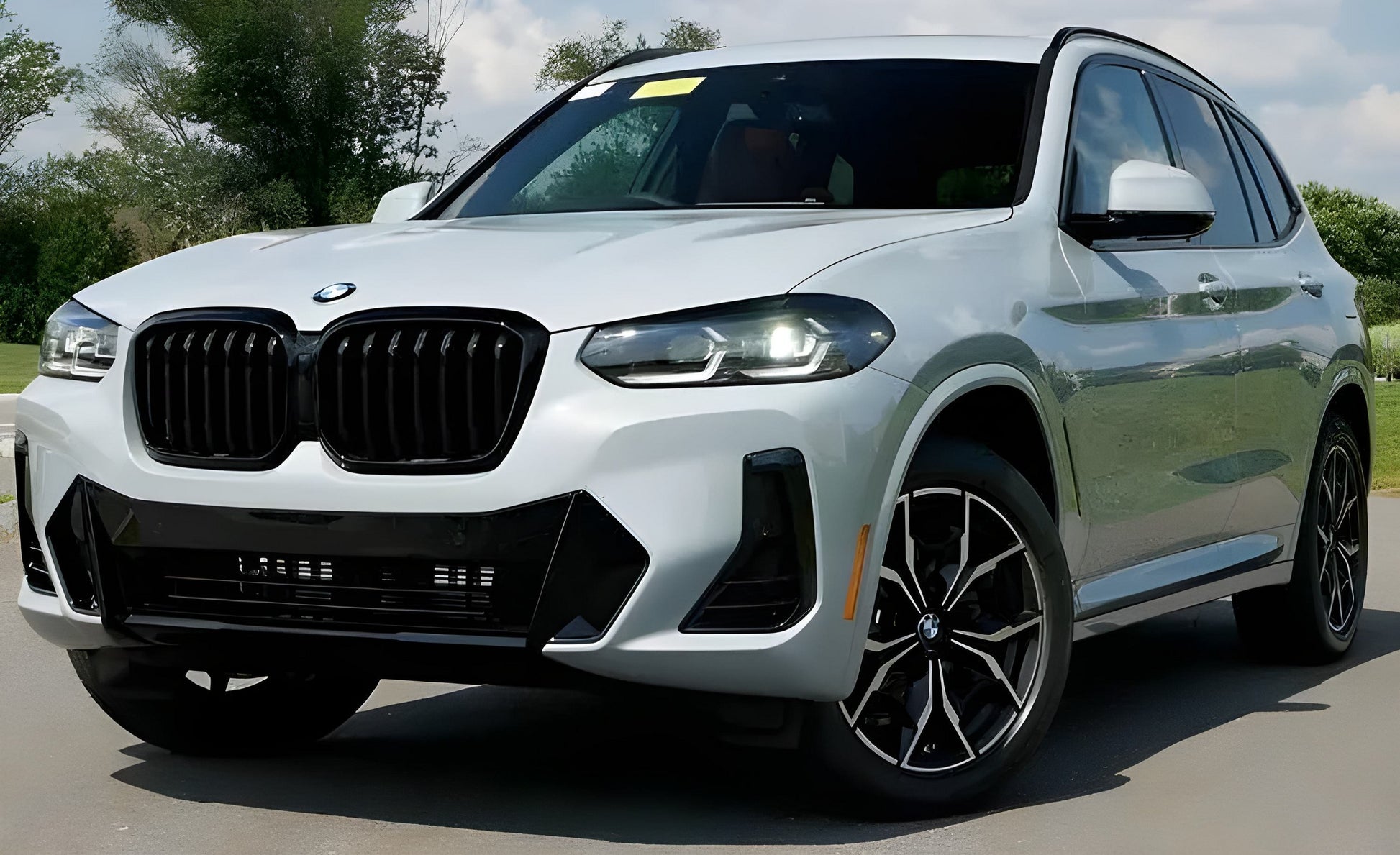 Kidney Grilles 1 Bar (2021+, Gloss Black) for BMW X3 G01 2018- - image 1