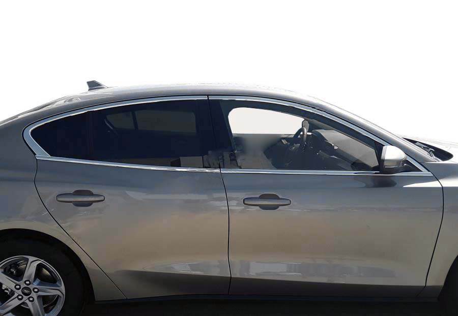 Upper edging of glass OmsaLine HB, SD (4 pieces, stainless steel) for Ford Focus IV 2018↗ year - Reelken Auto