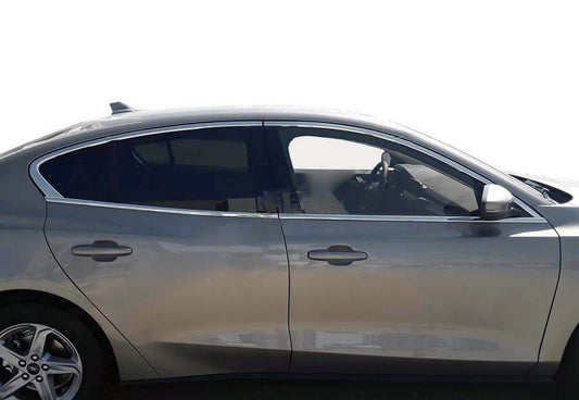 Upper edging of glass OmsaLine HB, SD (4 pieces, stainless steel) for Ford Focus IV 2018↗ year - Reelken Auto