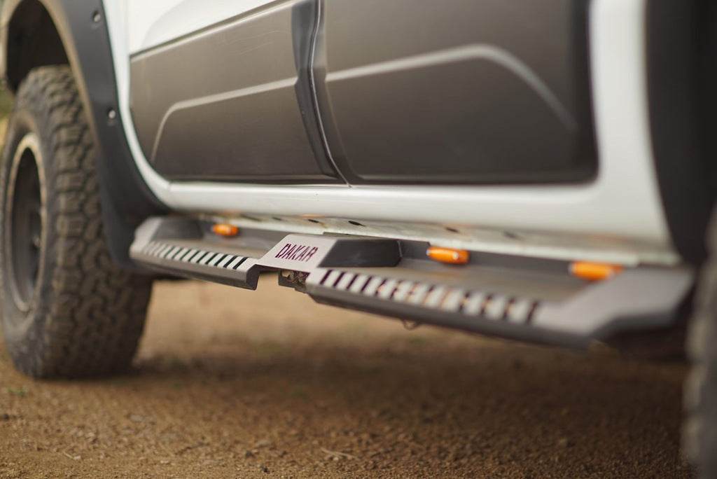 Side sills Dakar V2 with LED (2 pcs., metal) for Isuzu D-Max 2011-2019 - Reelken Auto