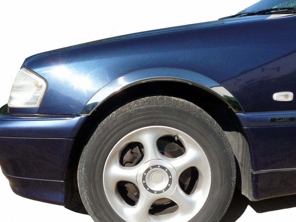 Fender flares (4 pcs, stainless steel) for Mercedes C-class W202 1993-2001 - image 1
