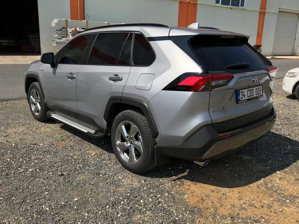 Lateral platforms Allmond Grey (2 pieces, aluminum) for Toyota Rav 4 2019- - Reelken Auto