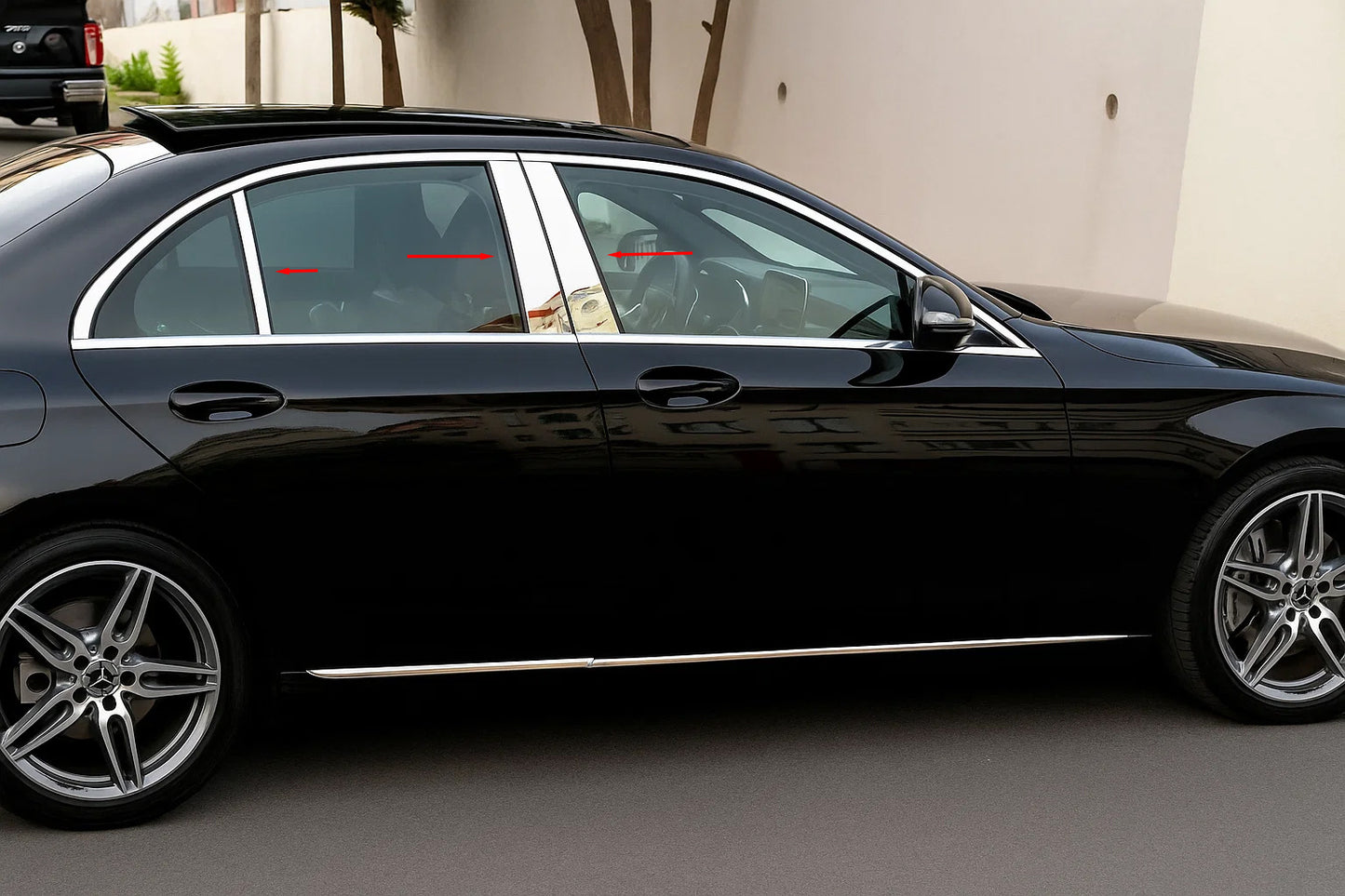 Stainless Steel Door Pillar Covers (6 pcs) for Mercedes A-сlass W177 2018- - image 1