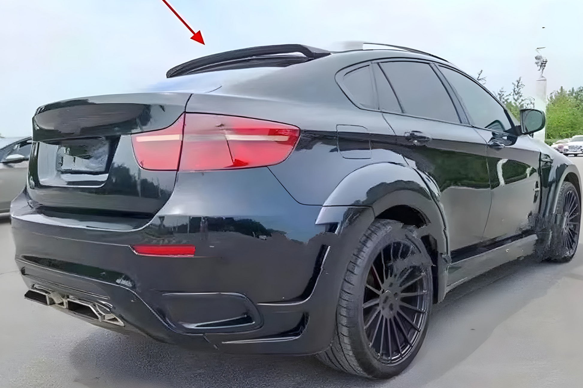 Roof Spoiler (Gloss Black) for BMW X6 E71 2008-2014 - image 1