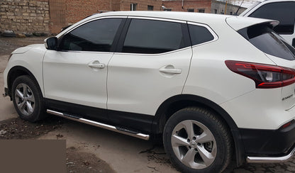 Side Bars (2017-2021, 2 pcs, Stainless Steel) for Nissan Qashqai 2014-2021 - image 3