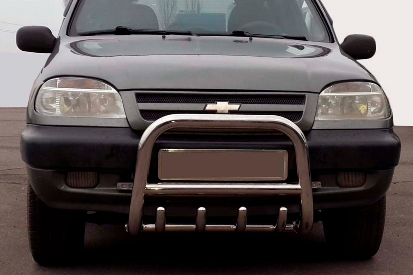 Bull Bar QT006 (Stainless Steel) for Chevrolet Niva 1998-2020 - image 1