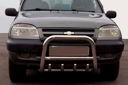 Bull Bar QT006 (Stainless Steel) for Chevrolet Niva 1998-2020 - image 1