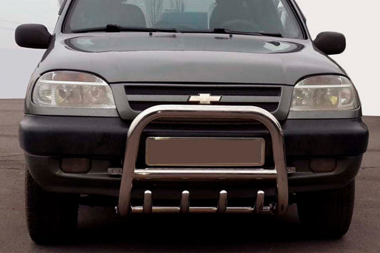 Bull Bar QT006 (Stainless Steel) for Chevrolet Niva 1998-2020 - image 1