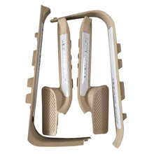 Plastic door sill plates with illumination (beige) for Toyota Land Cruiser 200 2007-2021 - image 1