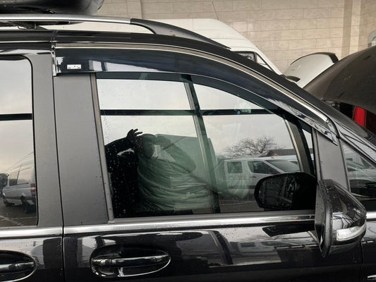 Window Deflectors with Chrome Trim (2 pcs, Niken) for Mercedes Viano 2004-2014 - image 1