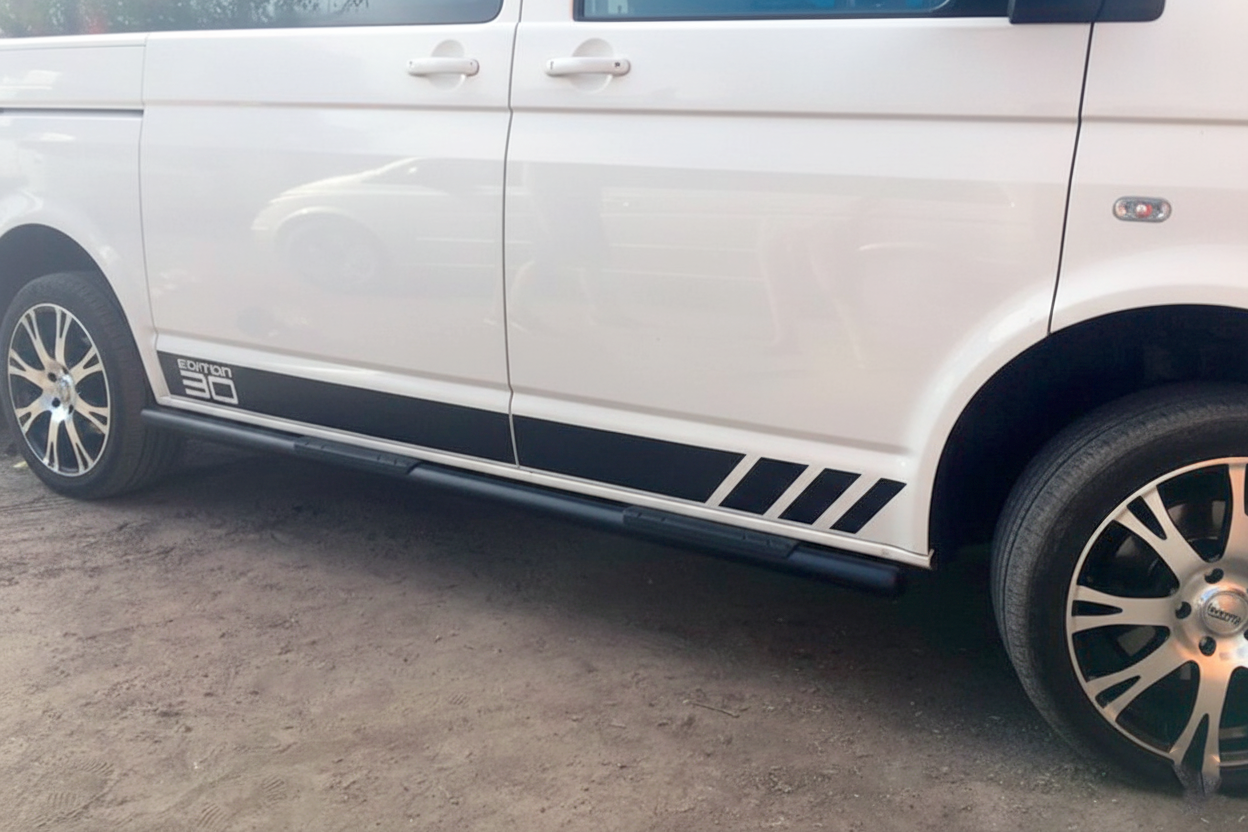 Side Bars Black (2 pcs, stainless steel) for Volkswagen T5 Transporter 2003-2010 - image 12