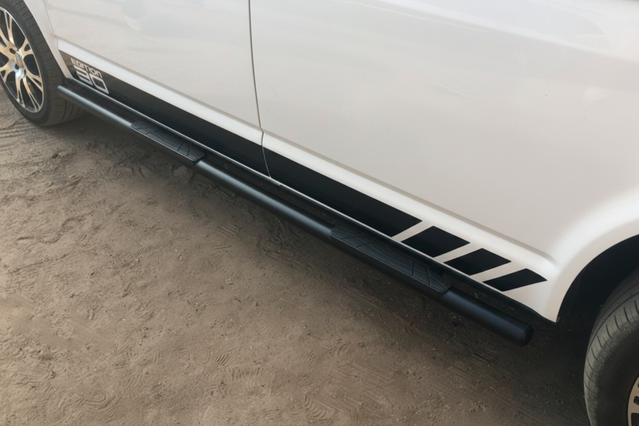 Side Bars Black (2 pcs, stainless steel) for Volkswagen T5 Transporter 2003-2010 - image 1