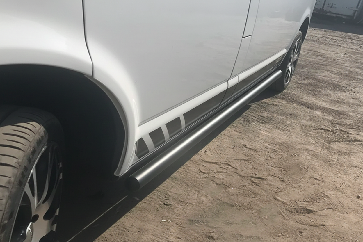 Side Bars Black (2 pcs, stainless steel) for Volkswagen T5 Transporter 2003-2010 - image 2