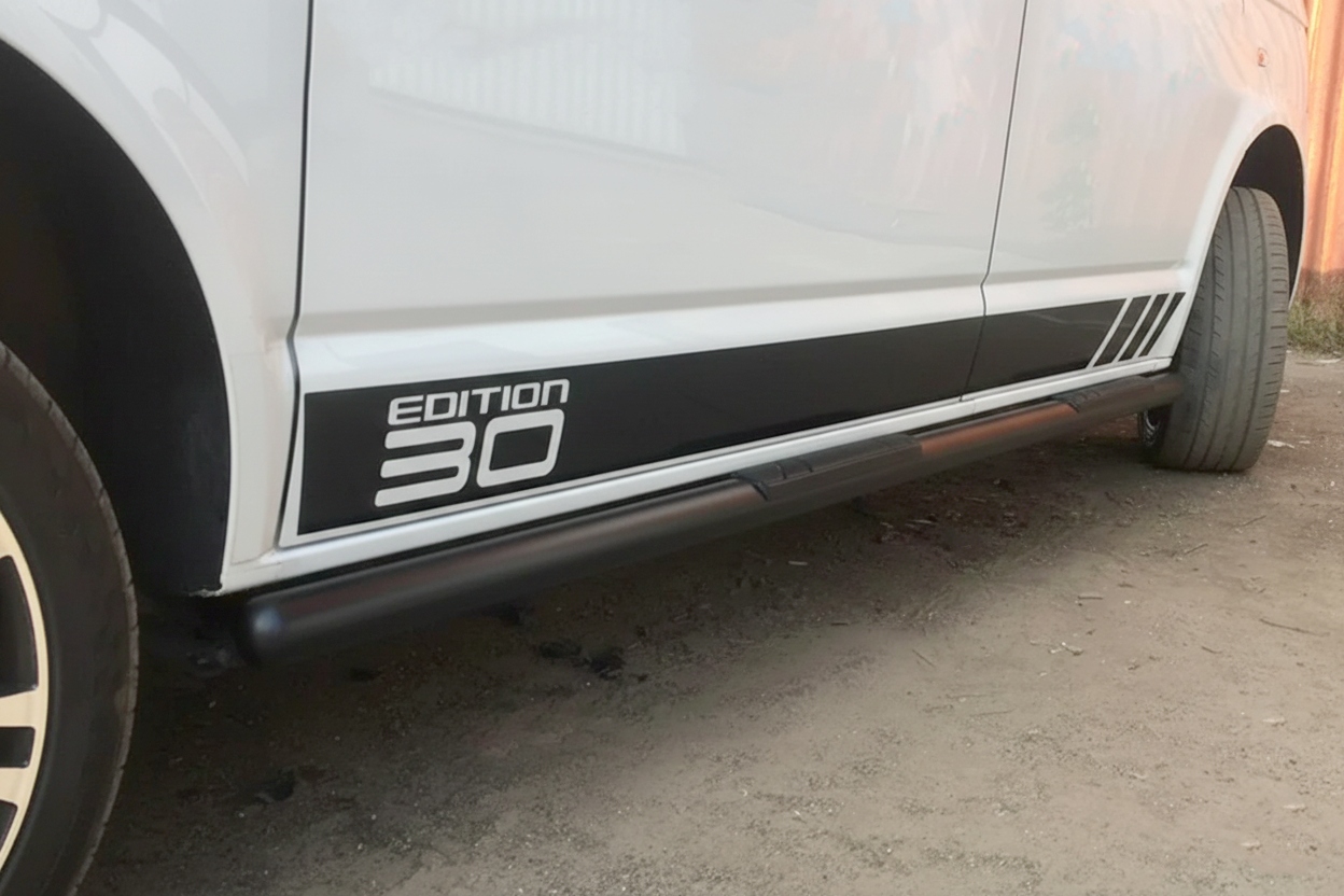 Side Bars Black (2 pcs, stainless steel) for Volkswagen T5 Transporter 2003-2010 - image 6