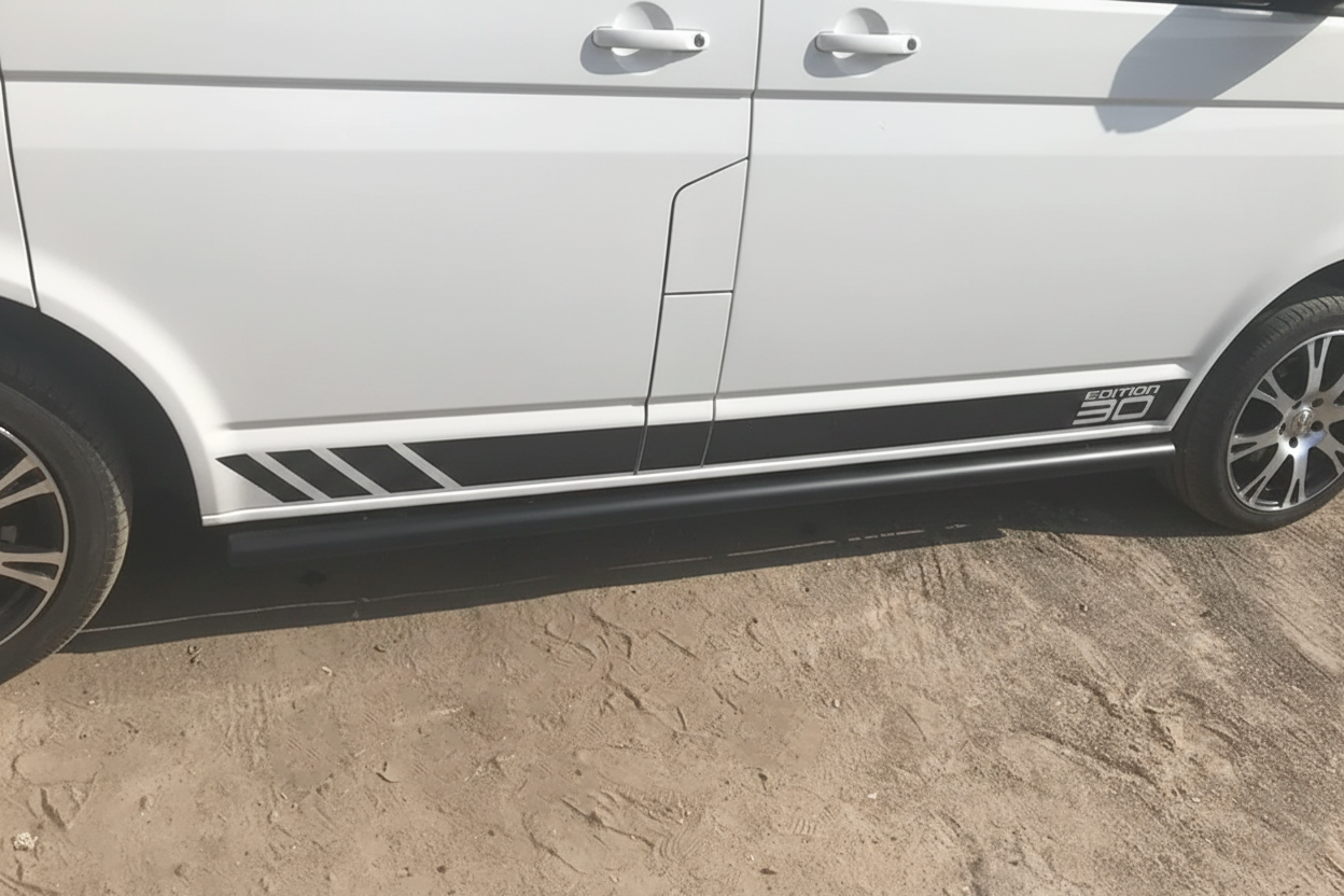 Side Bars Black (2 pcs, stainless steel) for Volkswagen T5 Transporter 2003-2010 - image 9