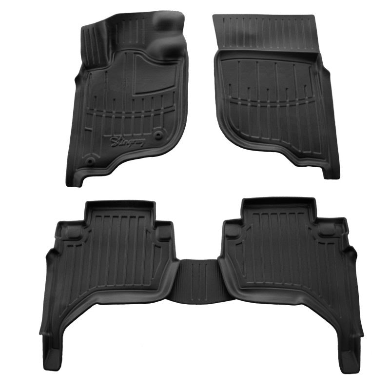 Rubber Floor Mats Stingray 3D (EU, KAOT, 5 pcs) for Mitsubishi L200 2006-2015 - image 1