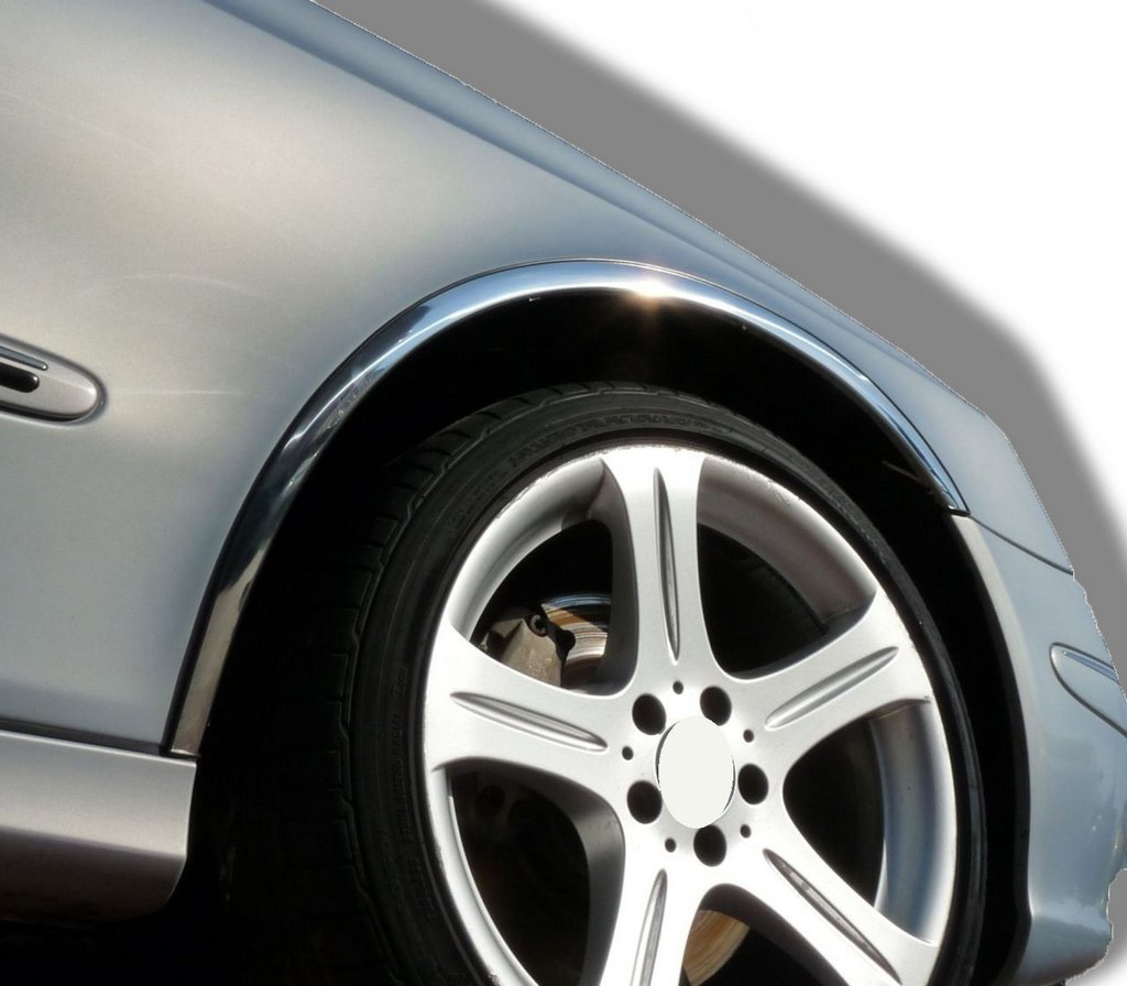 Fender flares (4 pcs, stainless steel) for Mercedes E-сlass W211 2002-2009 - image 1