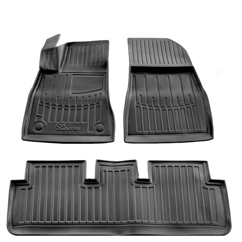 Rubber Floor Mats Stingray 3D Highland 2023+ (3 pcs, Polyurethane) for Tesla Model 3 2017- - image 1