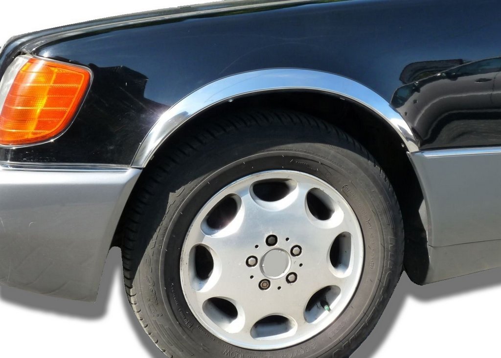 Fender flares (4 pcs, stainless steel) for Mercedes S-сlass W140 1991-1998 - image 1