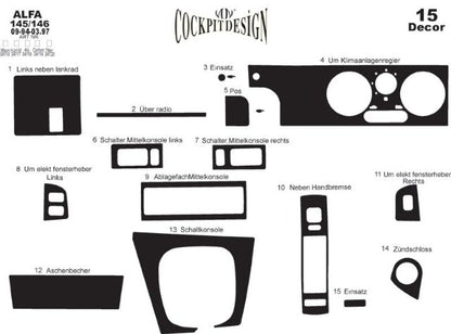 Dashboard Covers (145 and 146 Alfa) for Alfa Romeo 145/146 1994-2001 - image 3