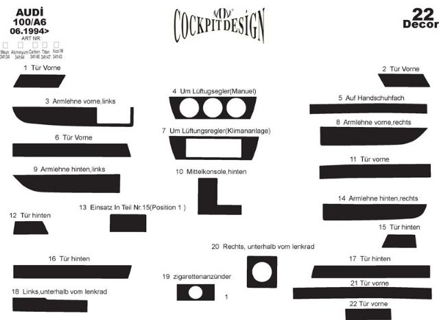 Car Decor for Audi 100 C4 1990-1994 - image 5