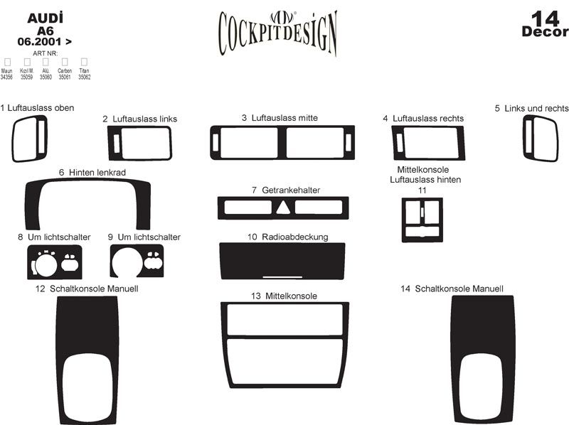 Panel overlay for Audi A6 C5 2001-2004 - image 5
