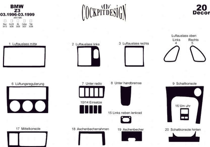 Interior Trim Covers BMW Z3 for BMW Z3 1996-1999 - image 1