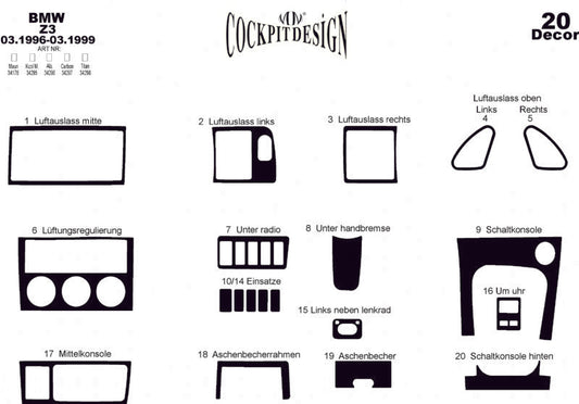 Interior Trim Covers BMW Z3 for BMW Z3 1996-1999 - image 1