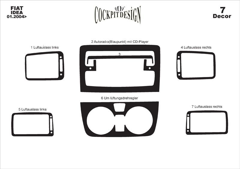Trim panel for Fiat Idea 2003↗ - image 2