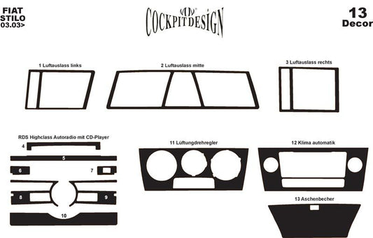 Interior Trim Covers for Fiat Stilo 2001-2007 - image 1