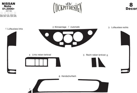 Dashboard Trim Covers for Nissan Note 2004-2012 - image 1