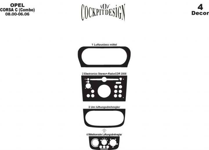 Dashboard Trim Covers for Opel Corsa C 2000-2006 - image 3