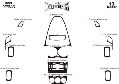 Dashboard Trim Covers for Opel Corsa D 2007-2014 - image 1