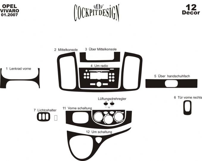 Dashboard Trim Covers for Nissan Primastar 2002-2014 - image 7