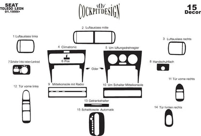 Dashboard Trim Covers for Seat Toledo 2000-2005 - image 5